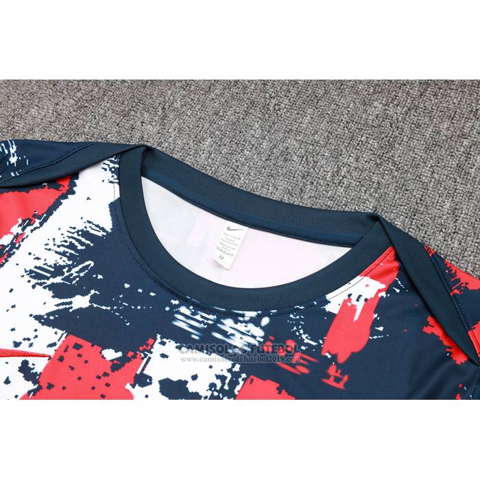 Fato de Treino Paris Saint-Germain Jordan Manga Curta 2024-2025 Azul Y Vermelho - Calcas Curta